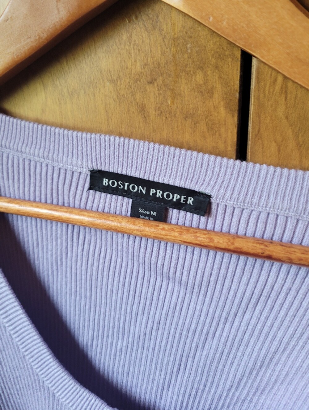 Boston Proper Light Lavender Ribbed Zip-Front Sweater - Picture 2 of 2